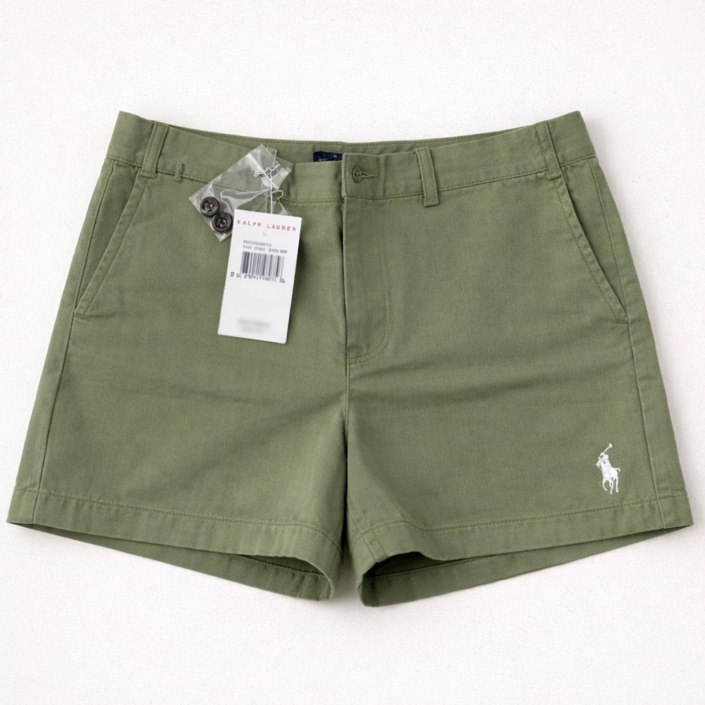 New Polo Ralph Lauren Olive Green Chino Shorts Size 10 - Picture 4 of 4
